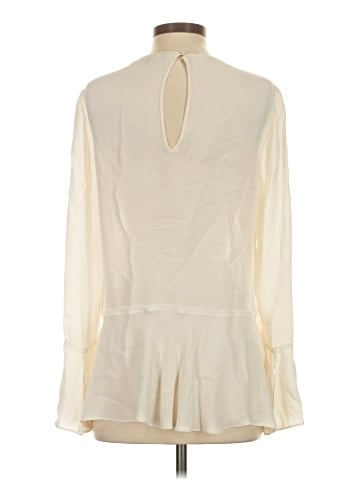 Theory Long Sleeve Silk Top (view 2)