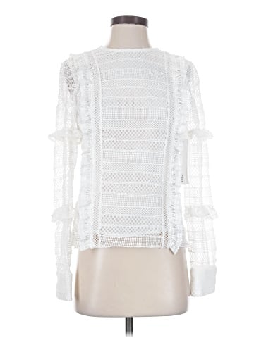 Aqua Long Sleeve Blouse (view 1)
