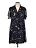 DKNY 100% Polyester Floral Black Blue Casual Dress Size 10 - photo 1