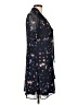 DKNY 100% Polyester Floral Black Blue Casual Dress Size 10 - photo 4