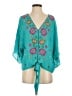 Umgee Teal 3/4 Sleeve Blouse Size S - photo 1