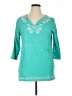 Talbots 100% Cotton Teal 3/4 Sleeve Top Size 1X - photo 1