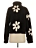 Thread & Supply 100% Polyester Floral Black Cardigan Size S - photo 2