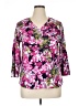 Chico's 100% Cotton Pink 3/4 Sleeve Blouse Size XL (3) - photo 1