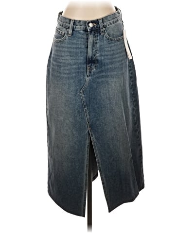 Aqua Denim Skirt (view 1)
