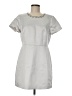 J.Crew Collection 100% Polyester Solid Silver Casual Dress Size 8 - photo 1