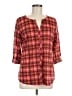 Great Northwest Indigo 100% Polyester Red 3/4 Sleeve Henley Size M - photo 1