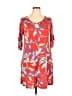 Espresso Print Red Casual Dress Size XL - photo 1