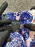Gabby Skye Print Blue Cocktail Dress Size 8 - photo 7