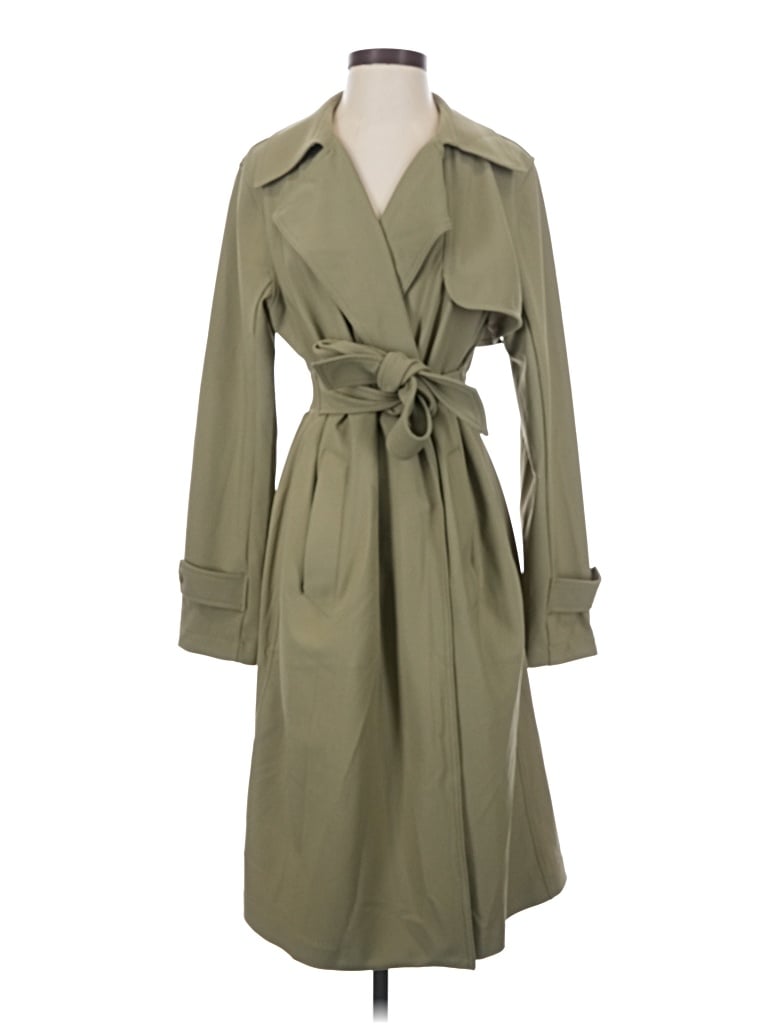 Pre-owned Athleta Trenchcoat In Green