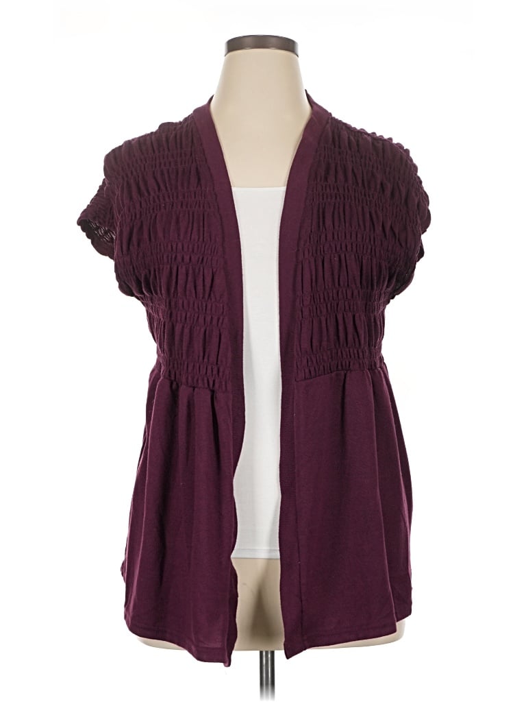 Pre-owned Lularoe Cardigan Sweater In Burgundy