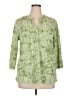 Chico's Green 3/4 Sleeve Blouse Size XL (3) - photo 1
