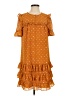 Point Sur 100% Polyester Stars Orange Casual Dress Size 2 - photo 1