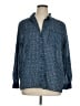 MICHAEL Michael Kors 100% Cotton Polka Dots Blue 3/4 Sleeve Button-Down Shirt Size XL - photo 1