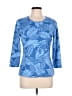 J. McLaughlin Tropical Blue 3/4 Sleeve Top Size L - photo 1