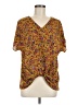 West Kei 100% Polyester Yellow Short Sleeve Blouse Size M - photo 1