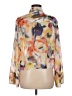 Alexis 100% Polyester Print Orange Long Sleeve Blouse Size M - photo 2