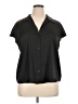 Worthington 100% Polyester Black Short Sleeve Blouse Size XL - photo 1