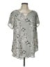 Torrid 100% Polyester Gray Short Sleeve Blouse Size Lg Plus (0) - photo 1