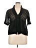 52 Weekends Black Short Sleeve Blouse Size 1X - photo 1