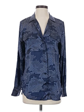 Equipment Long Sleeve Silk Top (view 1)