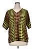 MICHAEL Michael Kors 100% Silk Green Short Sleeve Silk Top Size 1X - photo 1