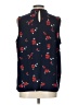 Elle 100% Polyester Blue Sleeveless Blouse Size L - photo 2
