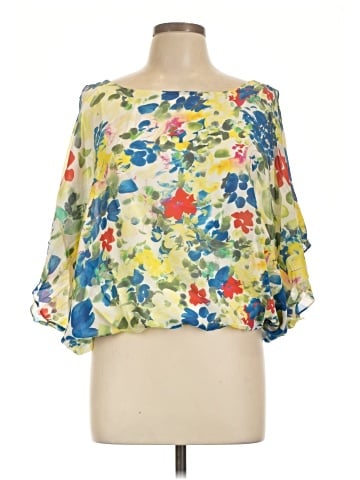 Alice + Olivia 3/4 Sleeve Silk Top (view 1)