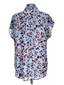 Roz & Ali 100% Polyester Floral Blue Short Sleeve Blouse Size L - photo 2