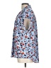 Roz & Ali 100% Polyester Floral Blue Short Sleeve Blouse Size L - photo 5