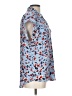 Roz & Ali 100% Polyester Floral Blue Short Sleeve Blouse Size L - photo 4