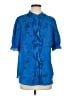 JCPenney 100% Polyester Blue Short Sleeve Blouse Size M (estimated) - photo 1