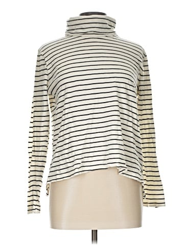 Madewell Whisper Cotton Turtleneck in Ronnie Stripe (view 1)