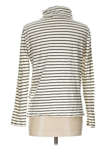 Madewell Whisper Cotton Turtleneck in Ronnie Stripe (view 2)