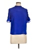 Monteau 100% Polyester Blue Short Sleeve Blouse Size L - photo 1
