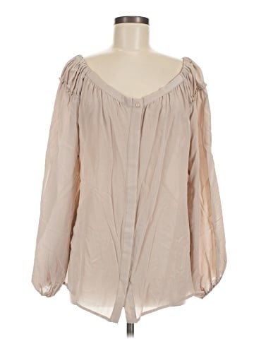 Gold Hawk Long Sleeve Silk Top (view 1)