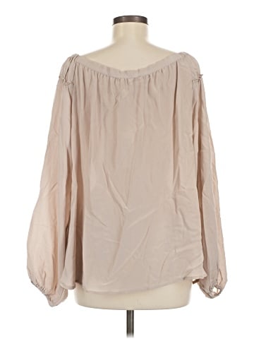 Gold Hawk Long Sleeve Silk Top (view 2)