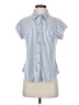 Blu Pepper Stripes Blue Short Sleeve Blouse Size S - photo 1