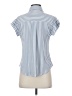 Blu Pepper Stripes Blue Short Sleeve Blouse Size S - photo 2
