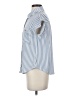 Blu Pepper Stripes Blue Short Sleeve Blouse Size S - photo 5