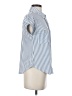 Blu Pepper Stripes Blue Short Sleeve Blouse Size S - photo 4