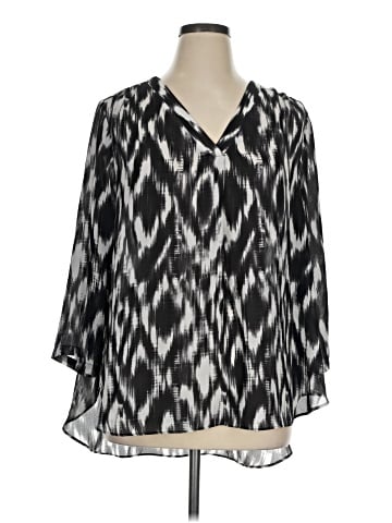 a.n.a. A New Approach 3/4 Sleeve Blouse (view 1)