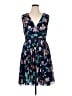 Talbots 100% Polyester Print Blue Cocktail Dress Size 14 (petite) - photo 1