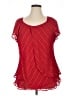 Roz & Ali 100% Polyester Red Short Sleeve Blouse Size XL - photo 1