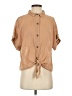 Wearables Tan Short Sleeve Blouse Size S - photo 1
