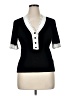 Karl Lagerfeld Paris Black Short Sleeve Top Size XL - photo 1