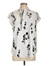 Ann Taylor Silver Short Sleeve Blouse Size L - photo 1