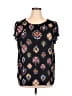 Ann Taylor LOFT Outlet 100% Polyester Black Short Sleeve Blouse Size XL - photo 1