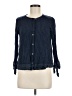 Wrap Blue Long Sleeve Blouse Size 6 - photo 1