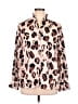 ELOQUII 100% Polyester Animal Print Pink Long Sleeve Blouse Size 16 Plus - photo 1
